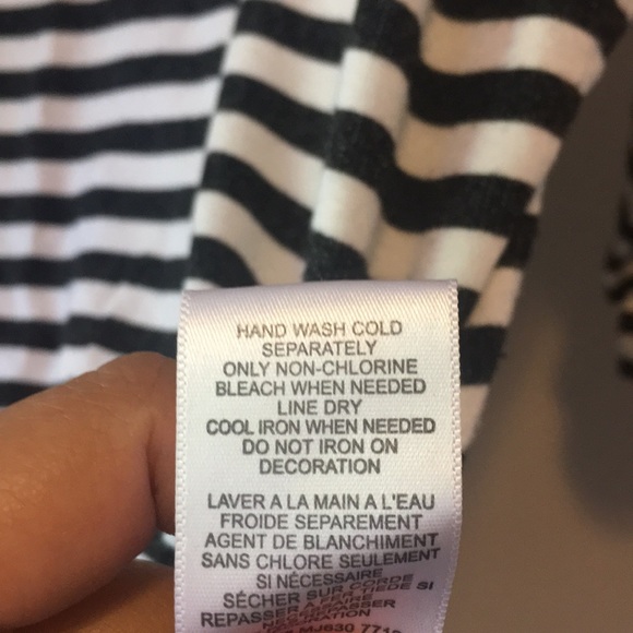 Bobeau 3/4 Slv, Black & White Stripe Crew - Picture 10 of 10